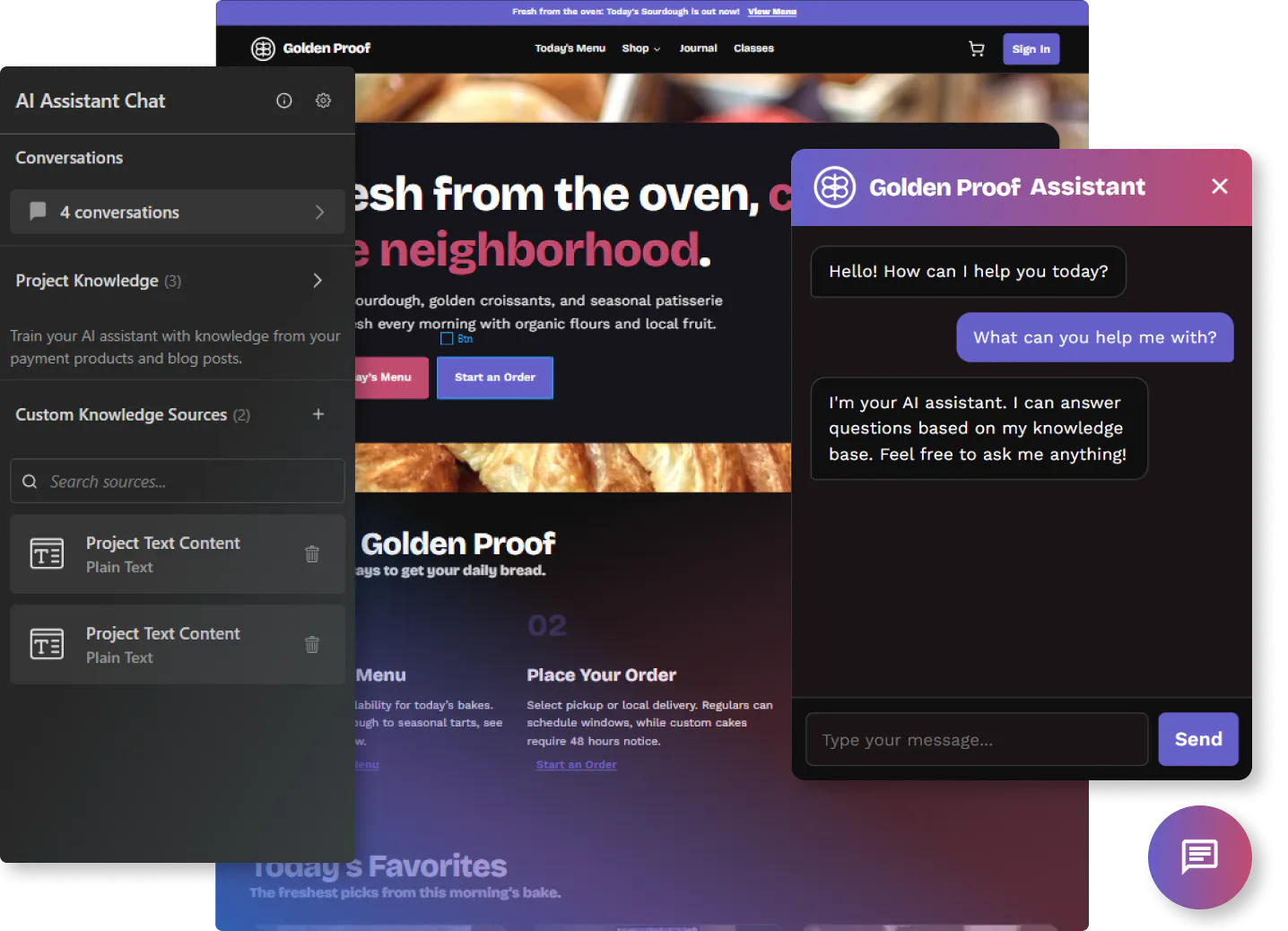 Static site to Angular header